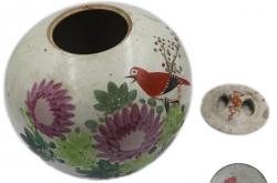 珍品瓷器——鸟语花香盖罐